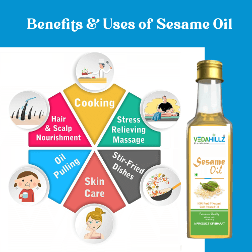 Vedahillz Cold Pressed Sesame Oil Sourced from Premium Natural Seeds